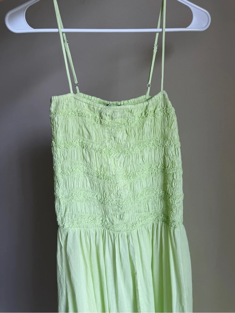 J.Crew Wave Maxi Dress Cotton Voile Pale Willow Smocked NWT Size XS